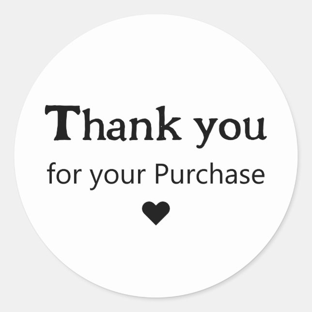Thank you customizable sticker, put your text classic round sticker (Front)