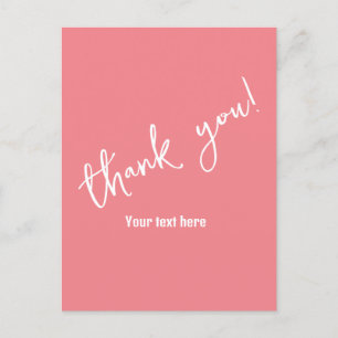 Thank you, customizable text postcard