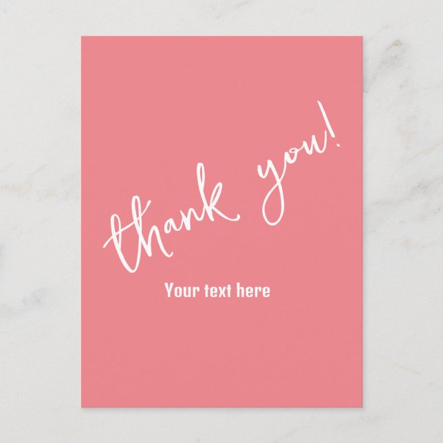 Thank you, customizable text postcard (Front)