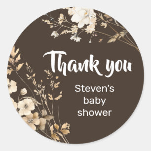 Thank you Cute bear baby shower sticker 