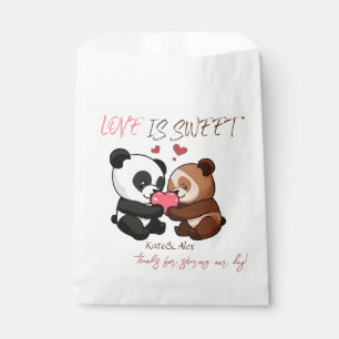 Thank You, Cute Bear Couple, Love is Sweet Wedding Favour Bag