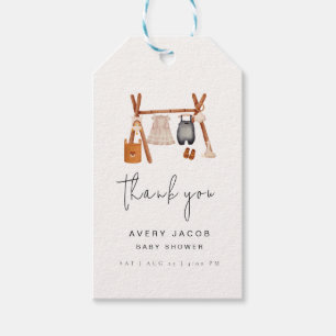 Thank You Cute Boho Clothes Baby Shower Gift Tags