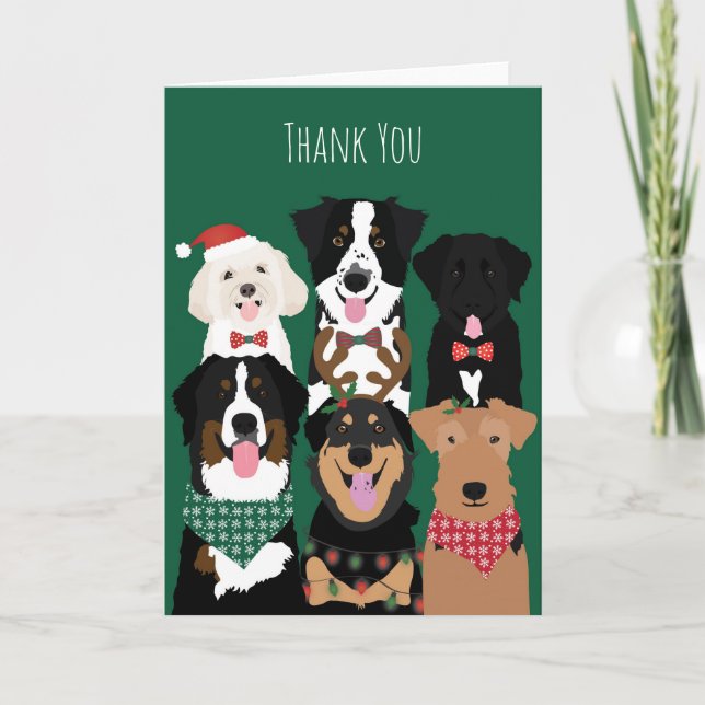 Thank You Cute Christmas Dogs (Front)