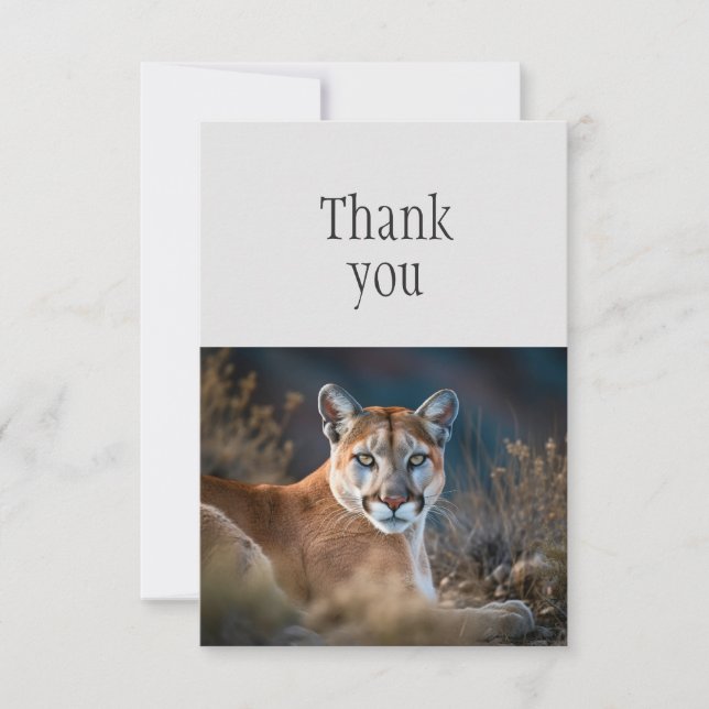 Thank You Cute Cougar Mountain Lion Wild Cat (Front)
