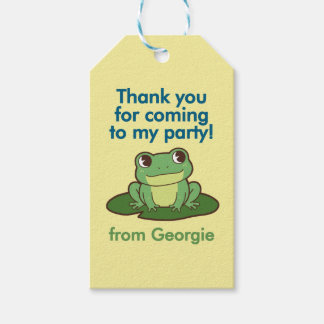 Thank You Cute Green Frog birthday Party Favour Ta Gift Tags