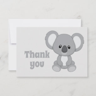 Thank You Cute Koala Bear Cartoon Animal Card