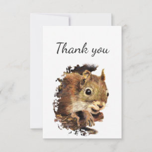 Thank You Cute Little Curious Squirrel Animal Card