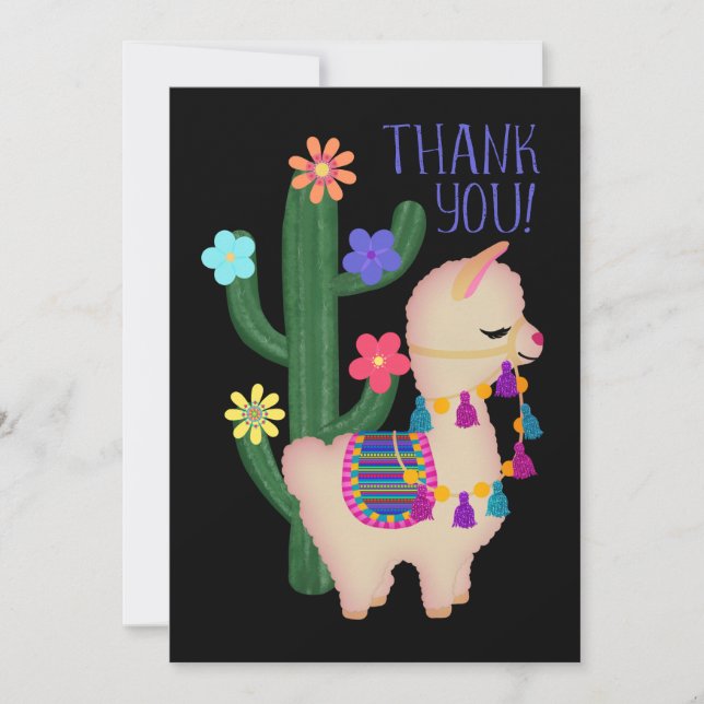 Thank You! | Cute Llama | You Customize Card (Front)