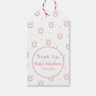 Thank You   Cute Pet Paws Babyshower Gift Tags