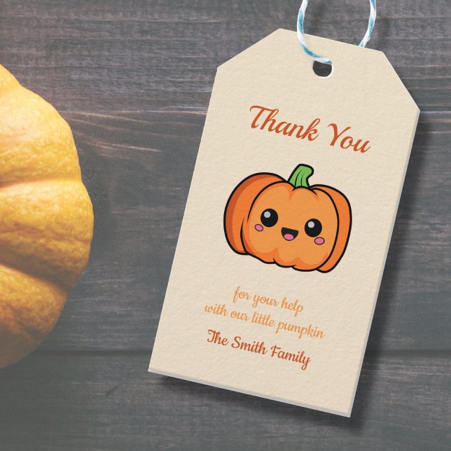 Thank You Cute Pumpkin Gift Tag (Thank You Cute Pumpkin Gift Tag)