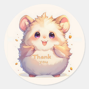Thank You Cute Rodent Animal Classic Round Sticker