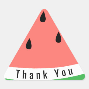 thank you cute summer watermelon slice triangle sticker
