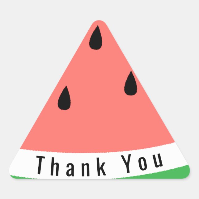 thank you cute summer watermelon slice triangle sticker (Front)