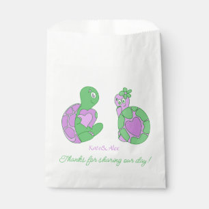 Thank You, Cute Turtle Couple Wedding Favour Bag