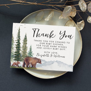 Thank You Cute Woodland Bear Baby Shower