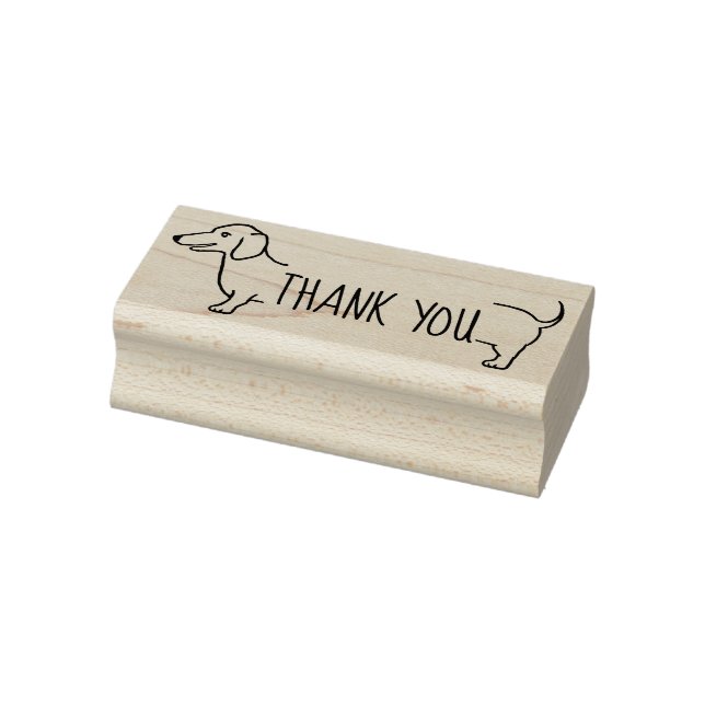 Thank You Dachshund Border | Cute Doxie Rubber Stamp (Stamp)