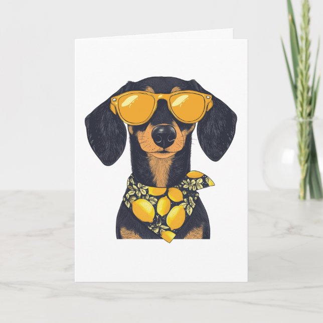 Thank You Dachshund Dog Sunglasses Lemons (Front)