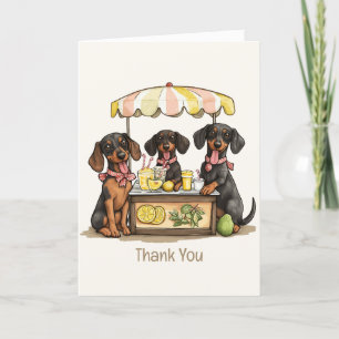 Thank You Dachshund Dogs Lemonade Stand Card