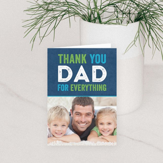 Thank You Dad Fathers Day Photo Card (Creator Uploaded)