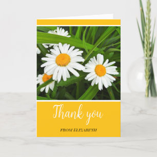 Thank You Daisies on Yellow Custom Card
