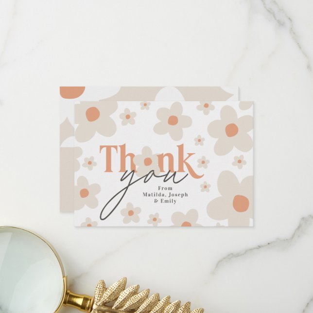 Thank you daisy terracotta natural birthday (Front/Back In Situ)