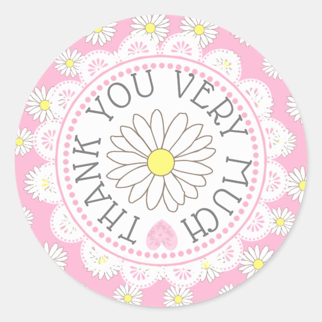 Thank You Daisy Themed Stickers (Front)