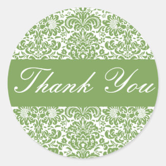 Thank You Damask Envelope Sticker Seal
