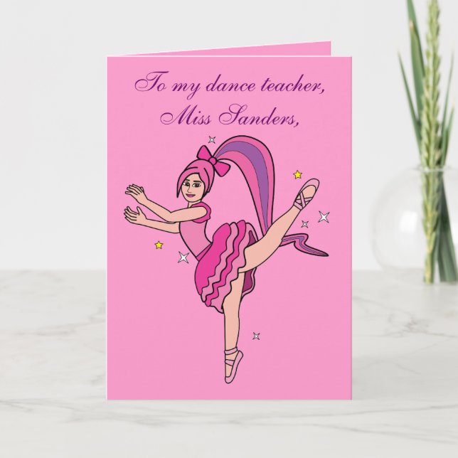 Thank You Dance Teacher Card: Customizable Card (Front)