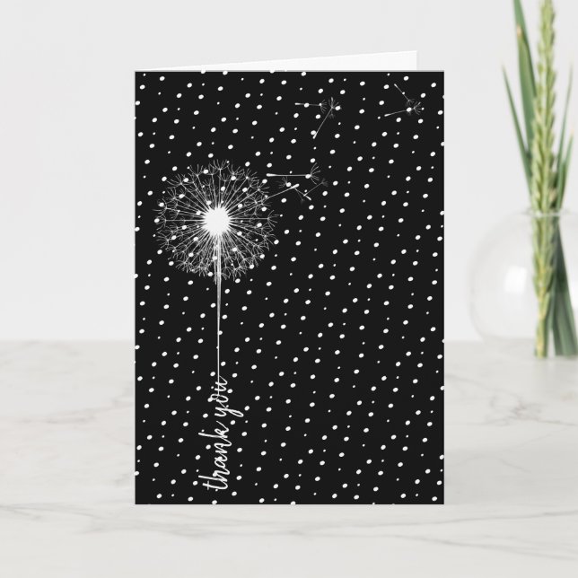 Thank You Dandelion On Dots Card (Front)
