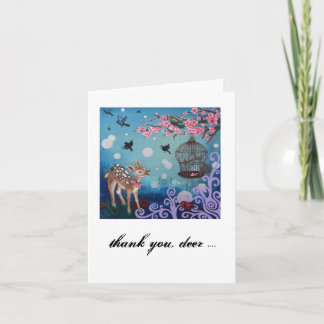 Thank you, deer.. Card, white envelopes included Thank You Card
