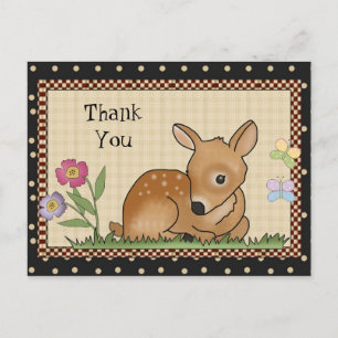 Thank You Deer cartoon postcard