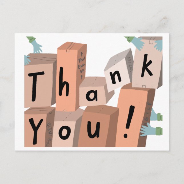 Thank You Deliveries Delivery Boxes Postcard (Front)