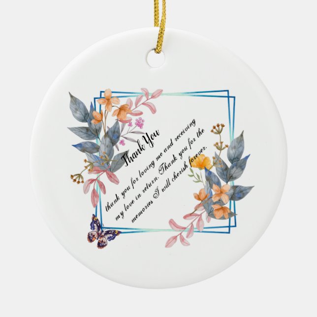 Thank You Design     Ceramic Ornament (Front)