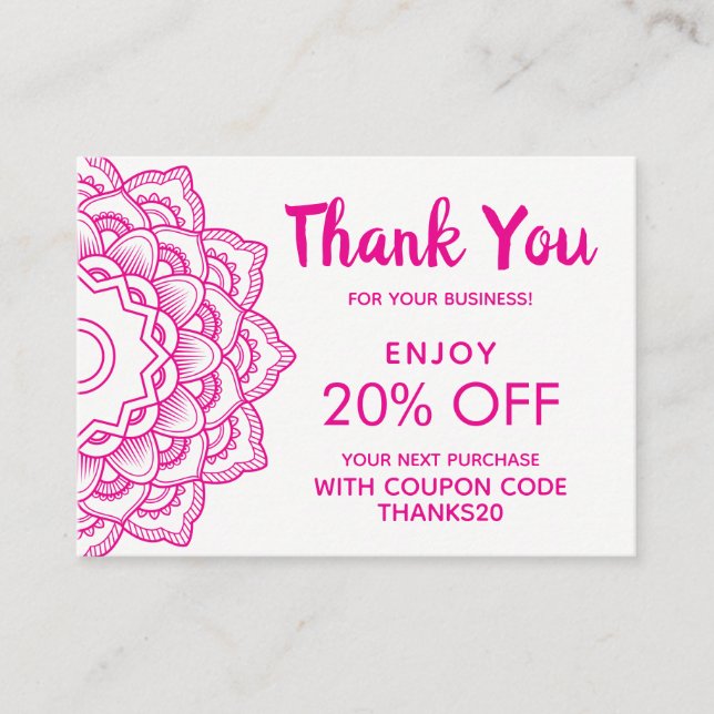 Thank You Discount Card (Front)