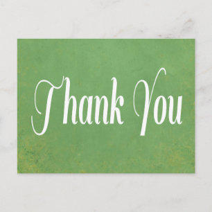 Thank You Distressed Green Wedding Postcard