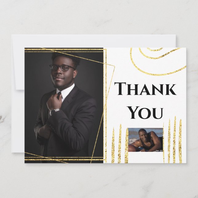 Thank you DIY 2 photo gold modern abstract shapes (Front)
