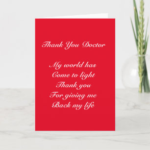 Thank you doctor card