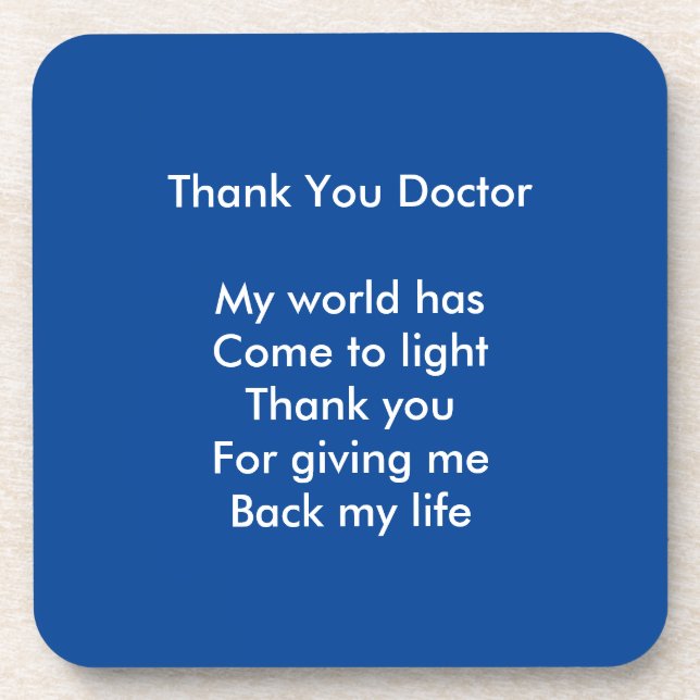 Thank you doctor coaster (Front)