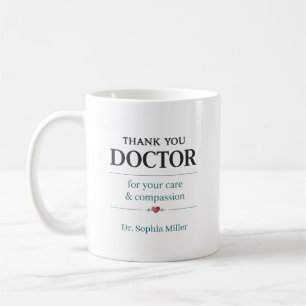 Thank You Doctor Personalized Care & Compassion  Coffee Mug