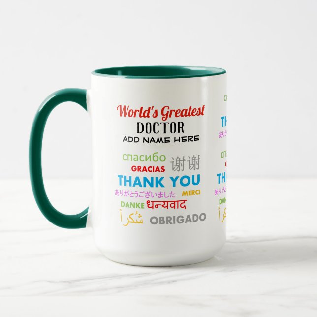 Thank You DOCTOR - worlds greatest diff languages Mug (Left)