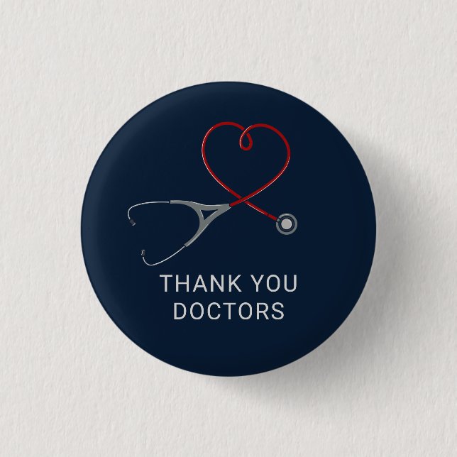 Thank You Doctors Frontline Workers Custom 1 Inch Round Button (Front)