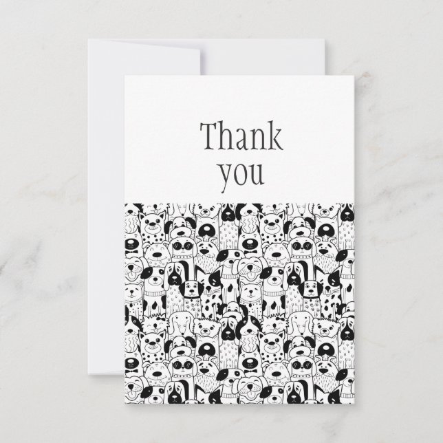 Thank You Dog Sitting Care Fun Dog Art Card (Front)