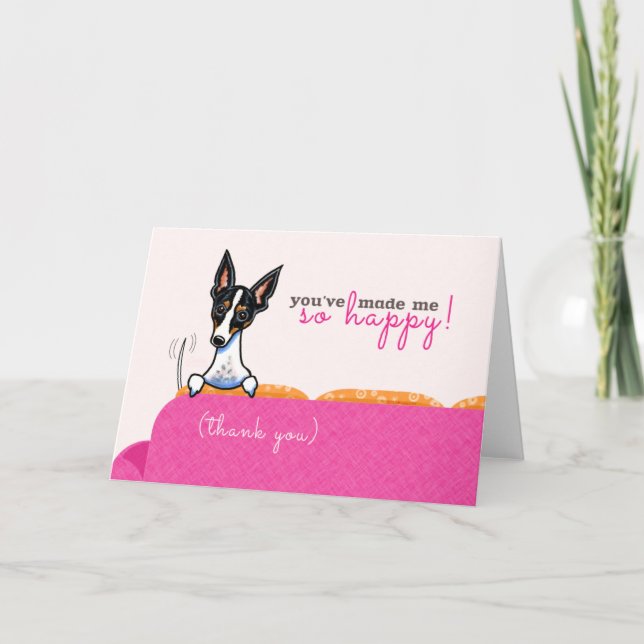 Thank You Dog So Happy Pink Card (Front)