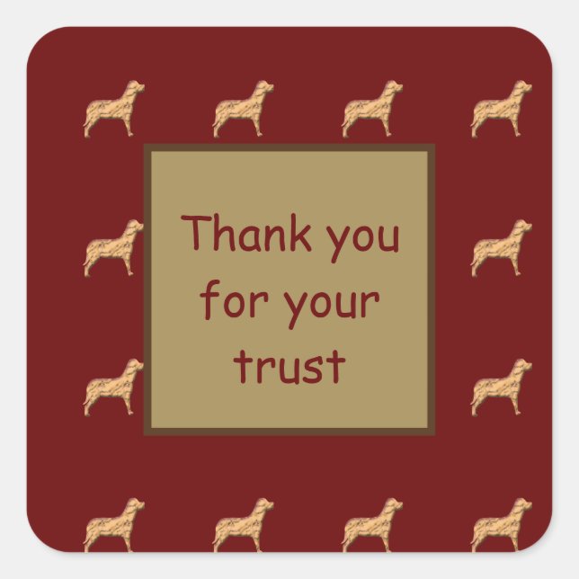 Thank You Dog Veterinarian Customer Appreciation Square Sticker (Front)