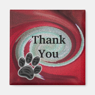 Thank You Dog Walker Paw Print Swirl Pet Sitter Magnet