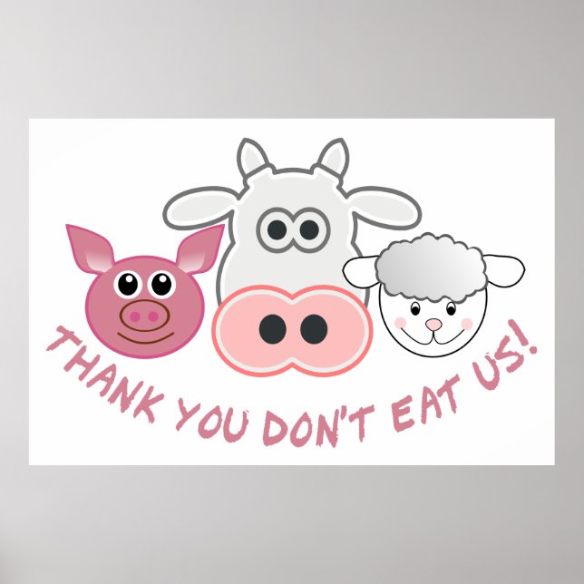 Thank you don't eat us poster (Front)