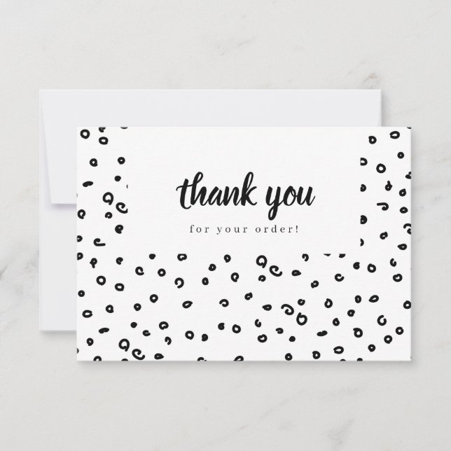 Thank You Doodle Pattern Business Card (Front)