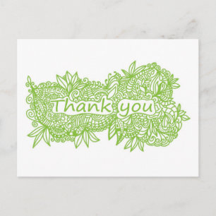 Thank you doodle postcard