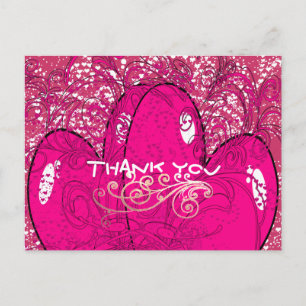 Thank You Double Hearts Postcard