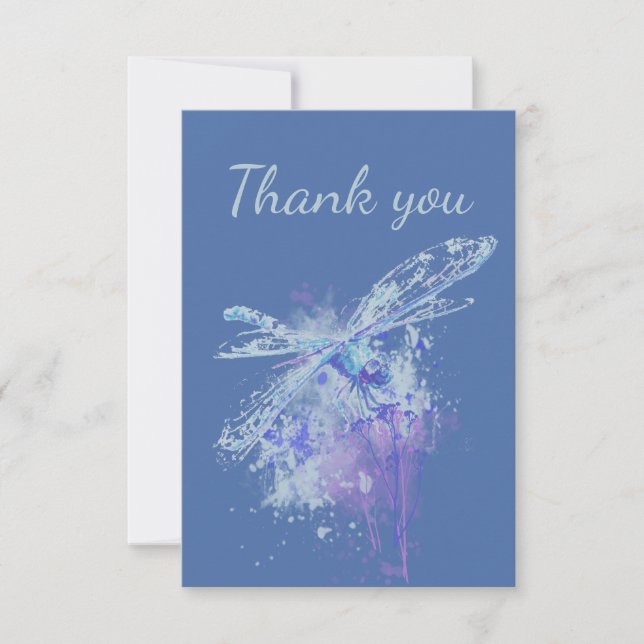 Thank You Dragonfly Dragonflies Wilderness Nature Card (Front)